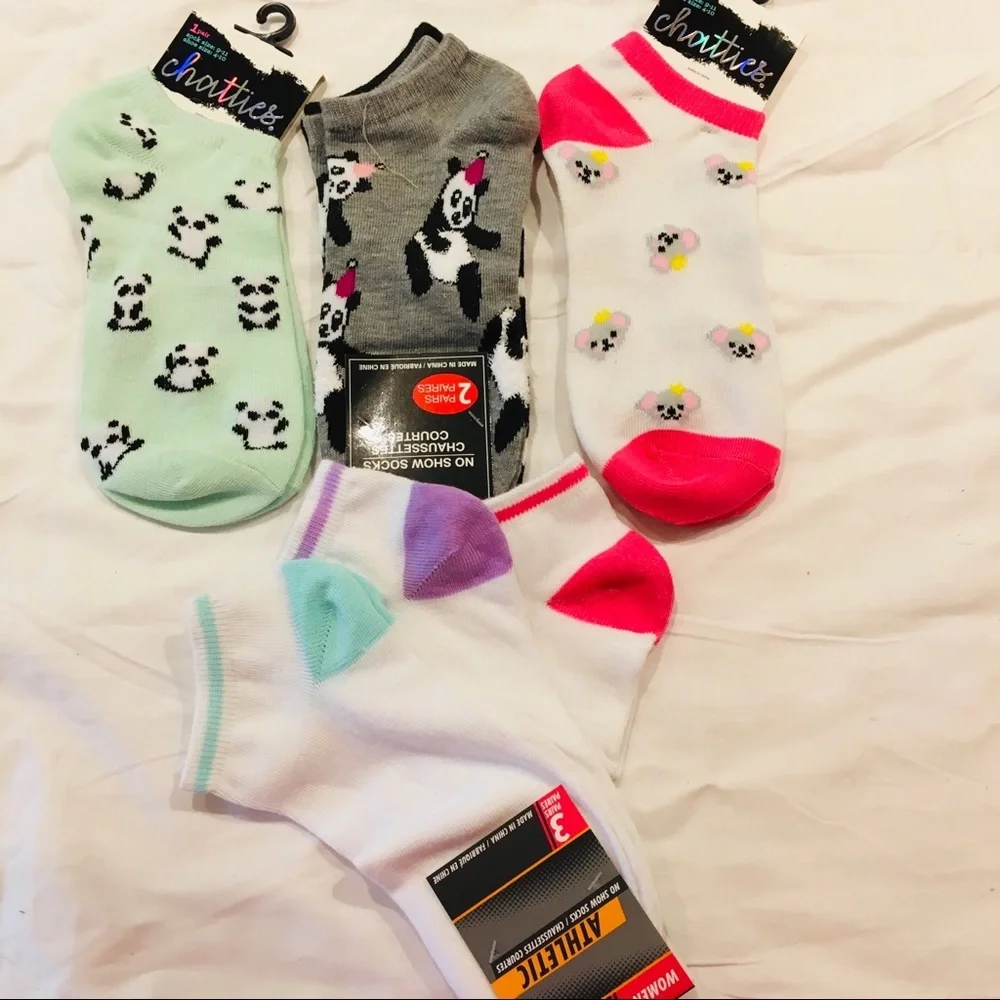 Socks PANDAS, KOWOLA, WHITE & PASTEL! 7 prs